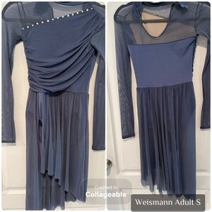 Weissman Asymmetrical Dress in Deep Blue